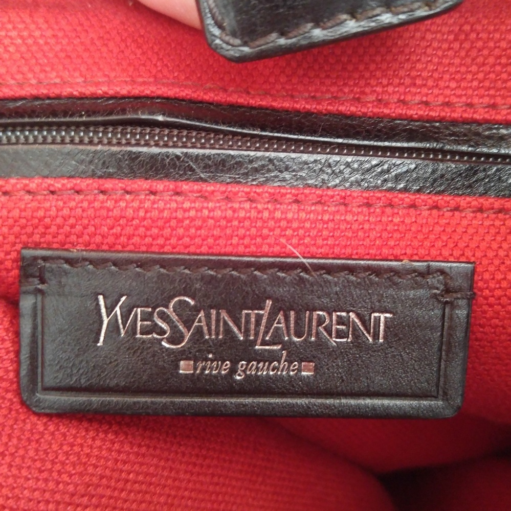 Yves Saint Laurent red canvas tusk shoulder bag. - Picture 5 of 8